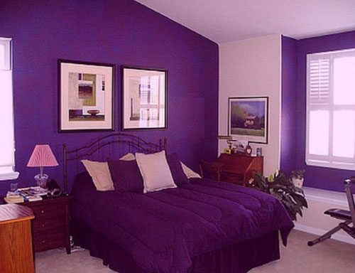 sơn phòng ngủ màu tím