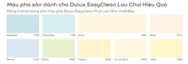 bảng màu sơn dulux lau chùi hiệu quả